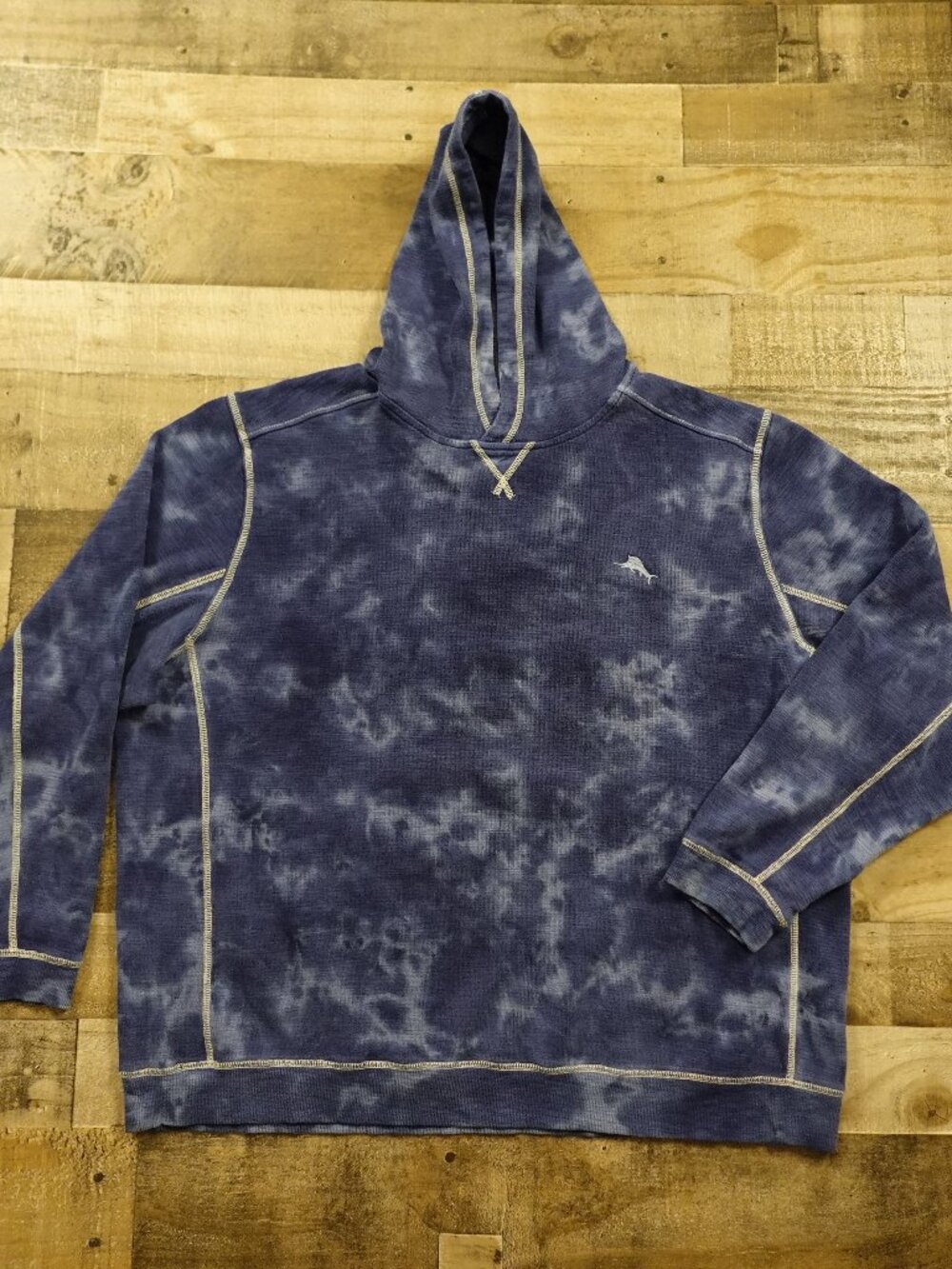 Tommy Bahama Tobago Bay Tide Hoodie Men’s XXXL Blue Tie Dye Pullover